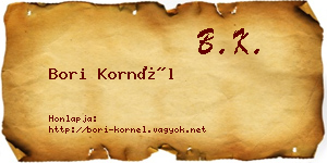 Bori Kornél névjegykártya
